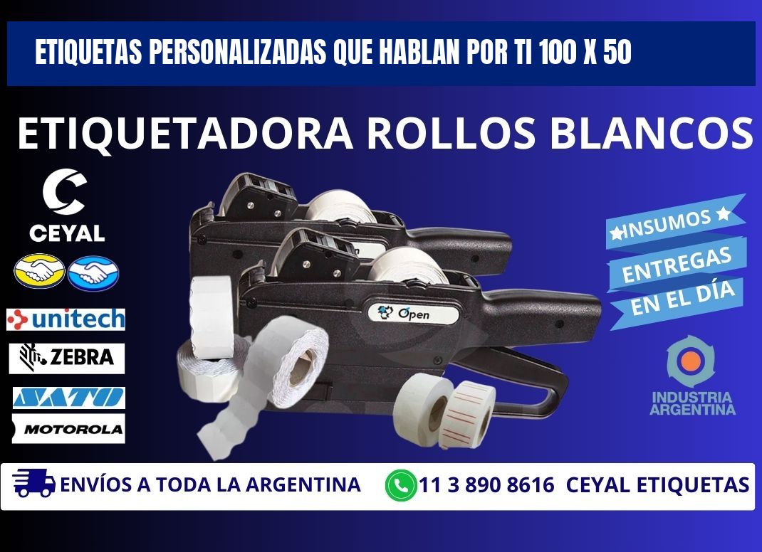Etiquetas Personalizadas que Hablan por Ti 100 x 50