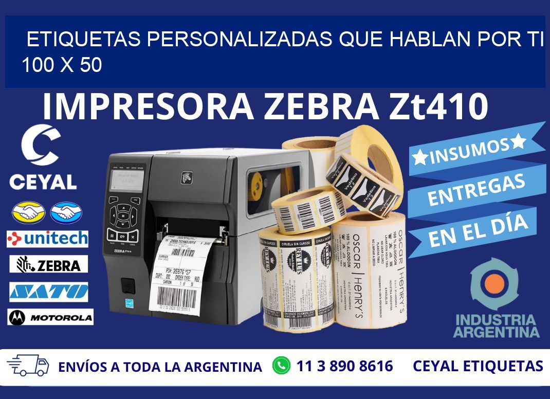 Etiquetas Personalizadas que Hablan por Ti 100 x 50
