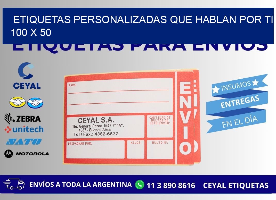 Etiquetas Personalizadas que Hablan por Ti 100 x 50