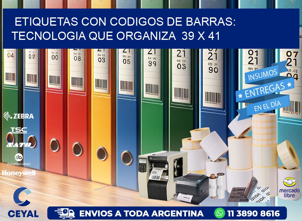 Etiquetas con Codigos de Barras: Tecnologia que Organiza  39 x 41