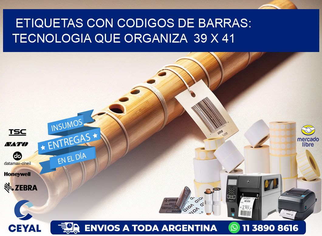 Etiquetas con Codigos de Barras: Tecnologia que Organiza  39 x 41