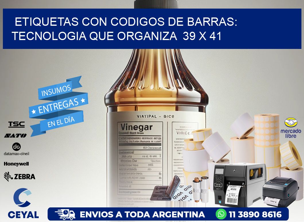 Etiquetas con Codigos de Barras: Tecnologia que Organiza  39 x 41