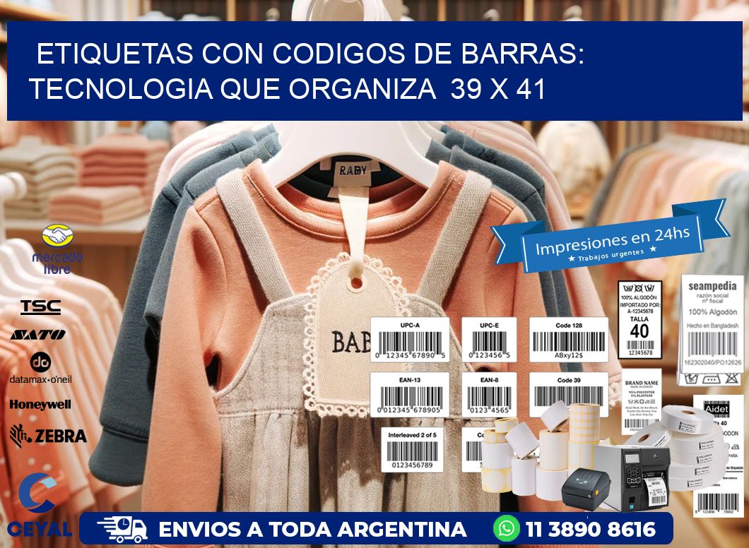 Etiquetas con Codigos de Barras: Tecnologia que Organiza  39 x 41