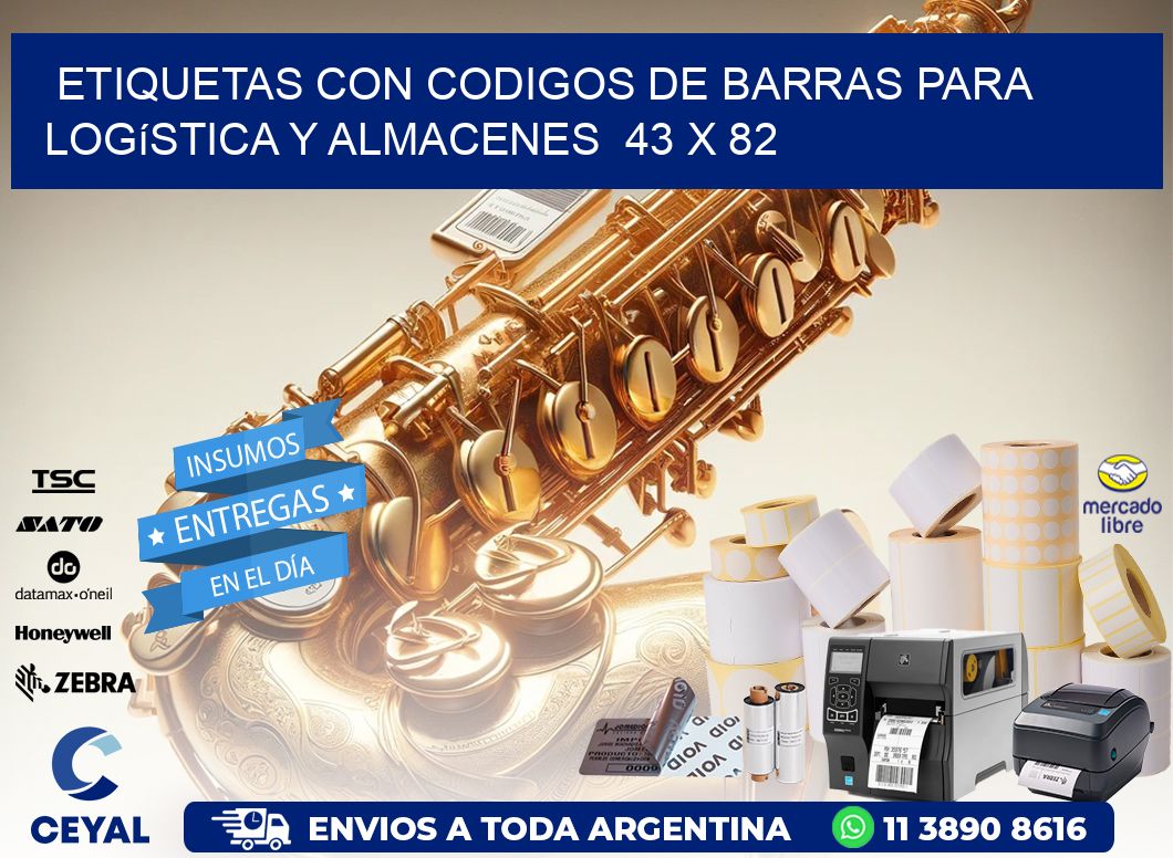 Etiquetas con Codigos de Barras para Logística y Almacenes 43 x 82