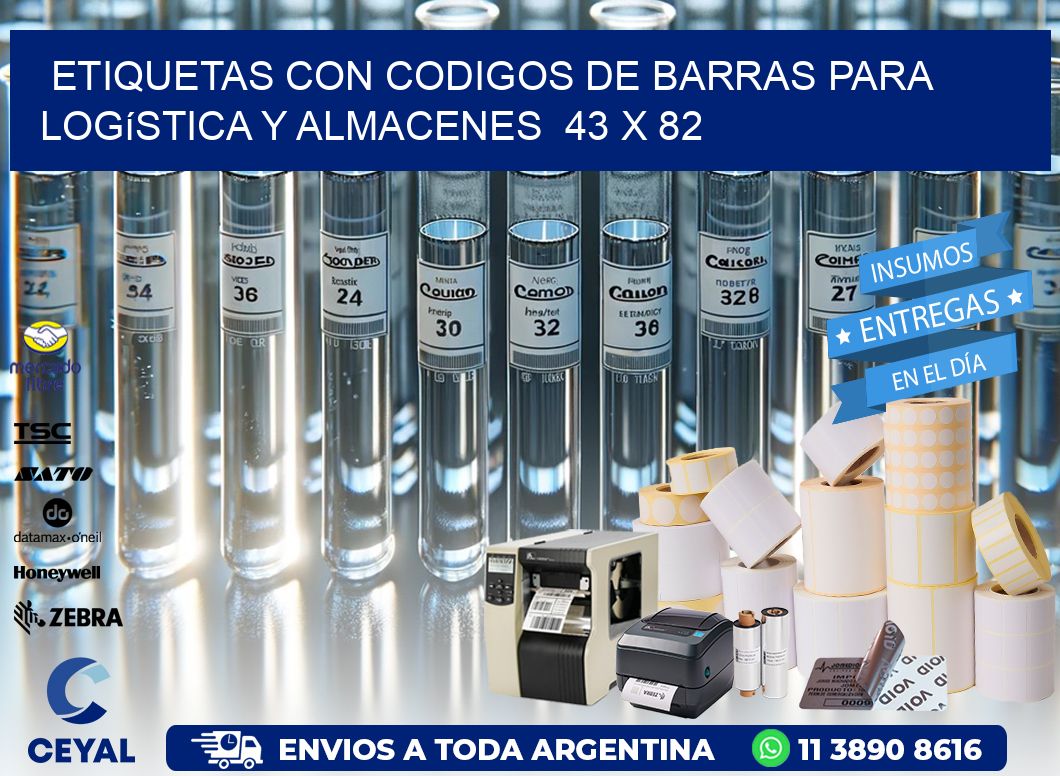 Etiquetas con Codigos de Barras para Logística y Almacenes  43 x 82