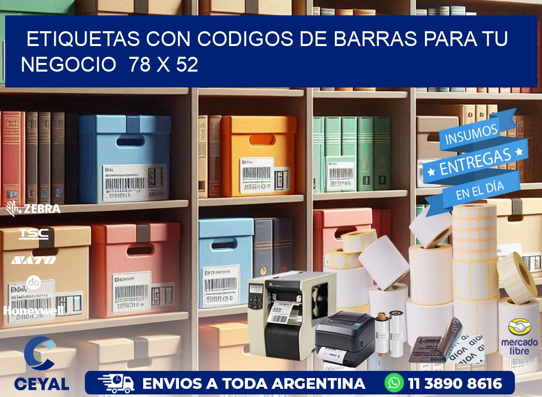 Etiquetas con Codigos de Barras para tu Negocio 78 x 52