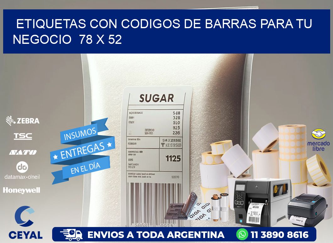 Etiquetas con Codigos de Barras para tu Negocio 78 x 52