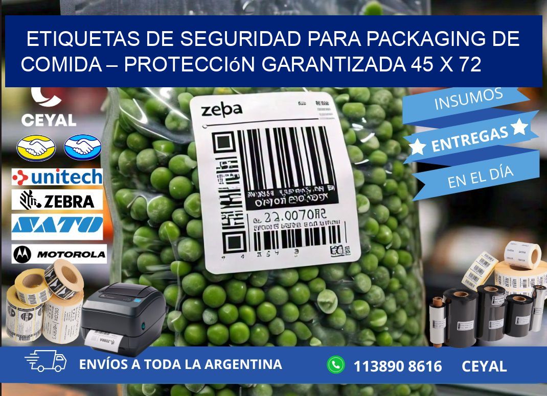 Etiquetas de seguridad para packaging de comida – Protección garantizada 45 x 72
