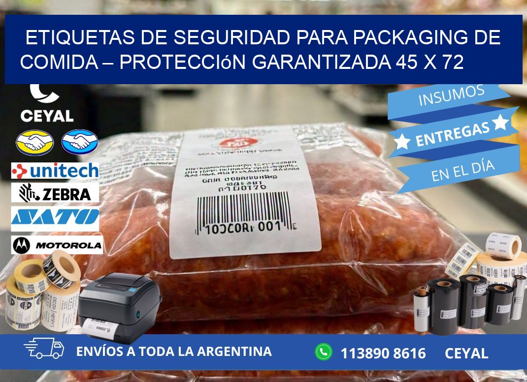 Etiquetas de seguridad para packaging de comida – Protección garantizada 45 x 72