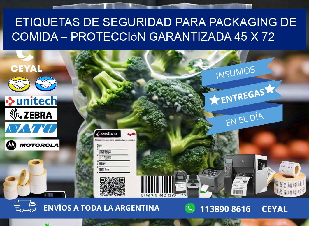 Etiquetas de seguridad para packaging de comida – Protección garantizada 45 x 72