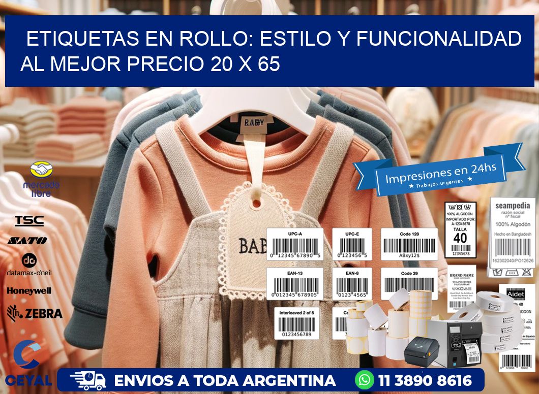 Etiquetas en Rollo: Estilo y Funcionalidad al Mejor Precio 20 x 65