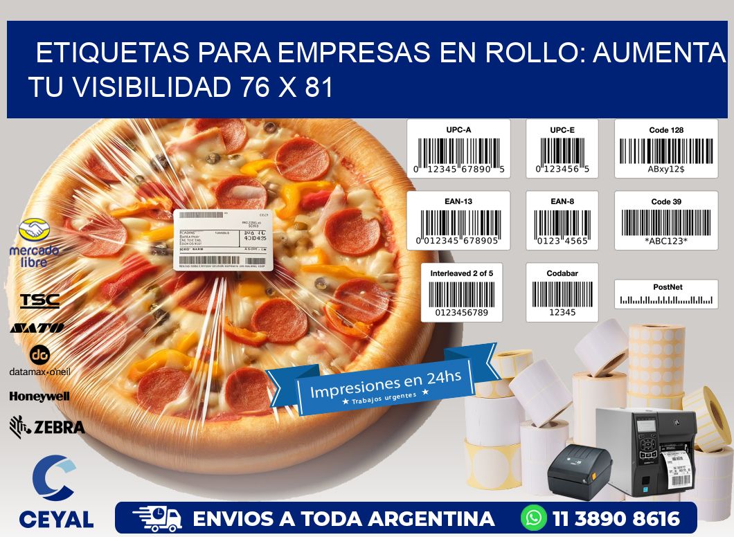 Etiquetas para Empresas en Rollo: Aumenta tu Visibilidad 76 x 81