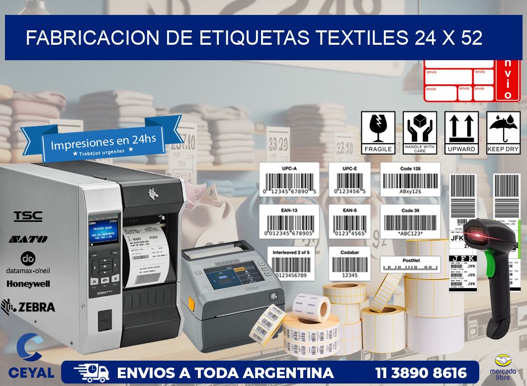FABRICACION DE ETIQUETAS TEXTILES 24 x 52
