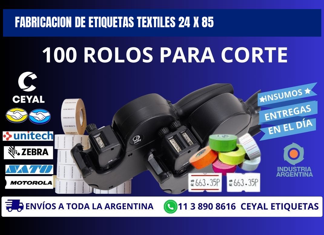FABRICACION DE ETIQUETAS TEXTILES 24 x 85