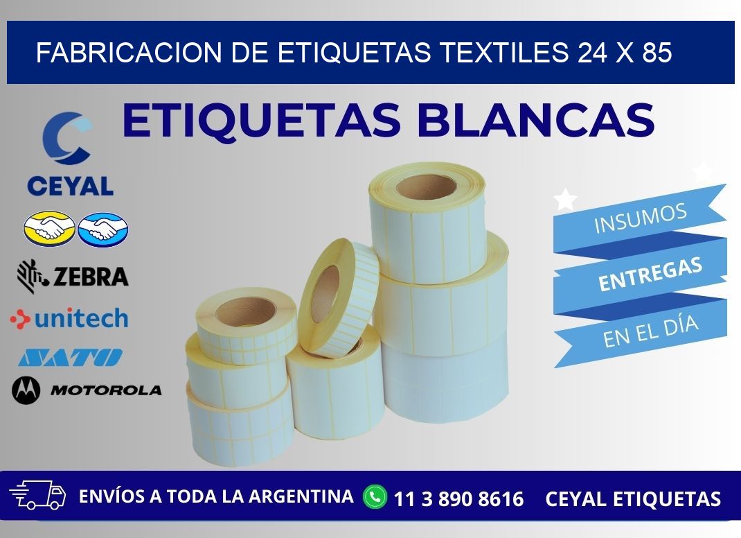 FABRICACION DE ETIQUETAS TEXTILES 24 x 85