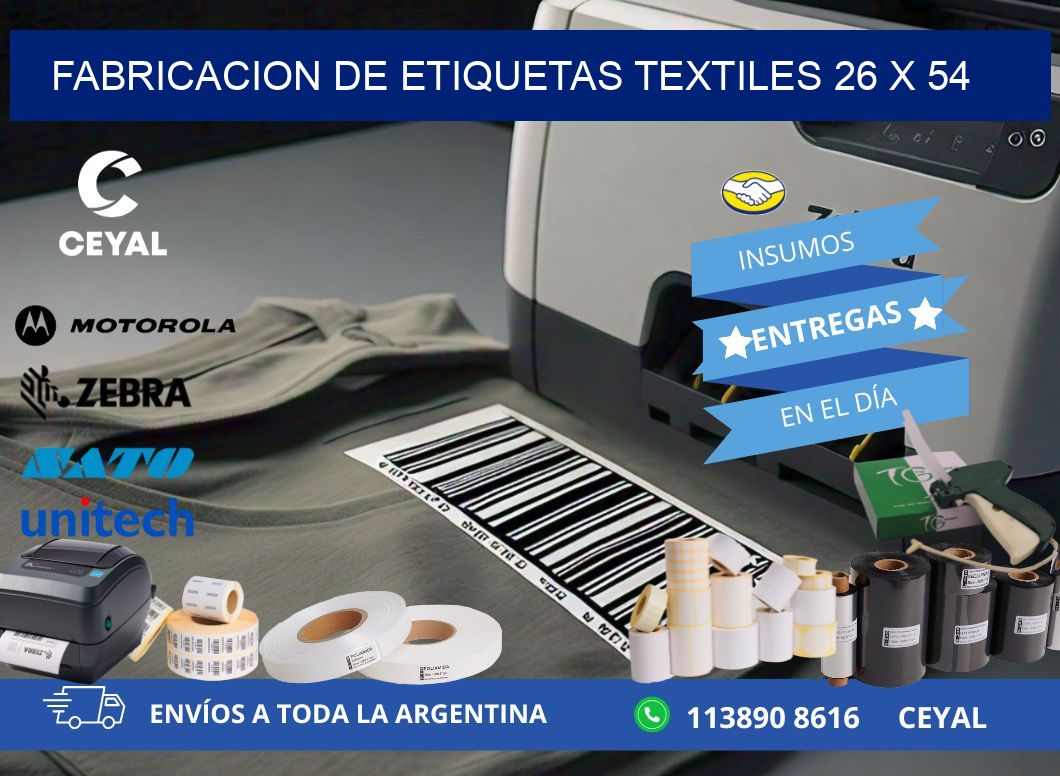 FABRICACION DE ETIQUETAS TEXTILES 26 x 54