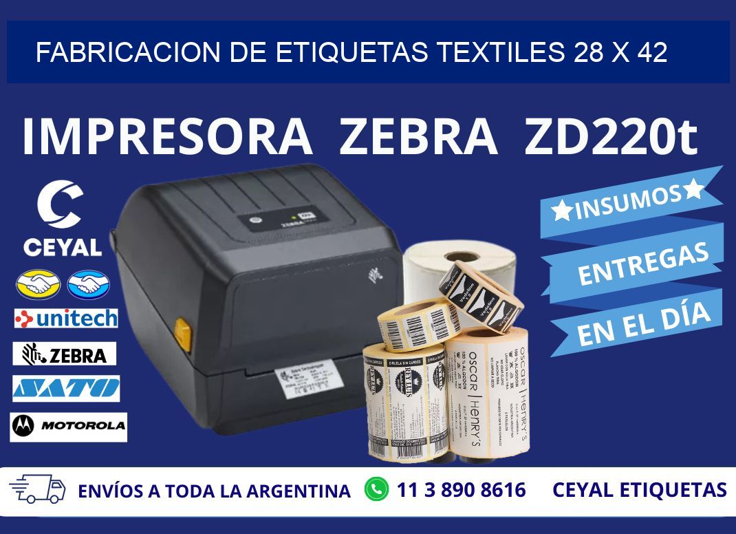 FABRICACION DE ETIQUETAS TEXTILES 28 x 42