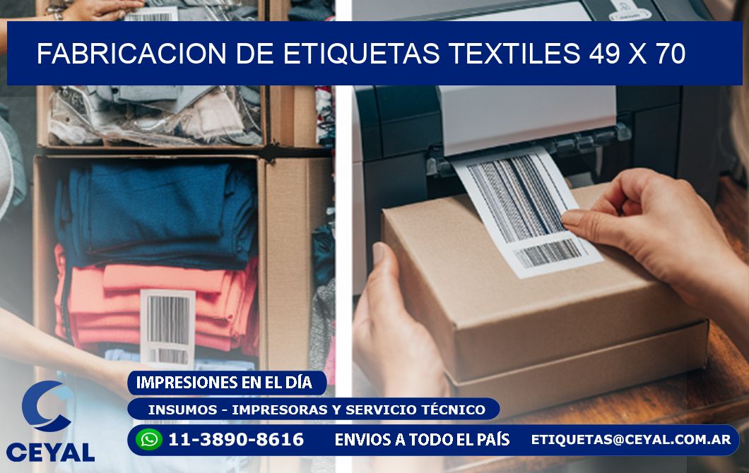 FABRICACION DE ETIQUETAS TEXTILES 49 x 70