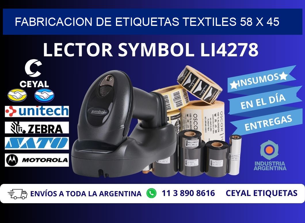 FABRICACION DE ETIQUETAS TEXTILES 58 x 45