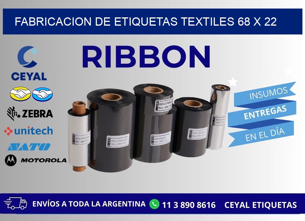 FABRICACION DE ETIQUETAS TEXTILES 68 x 22