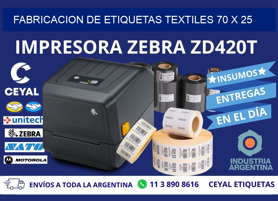 FABRICACION DE ETIQUETAS TEXTILES 70 x 25
