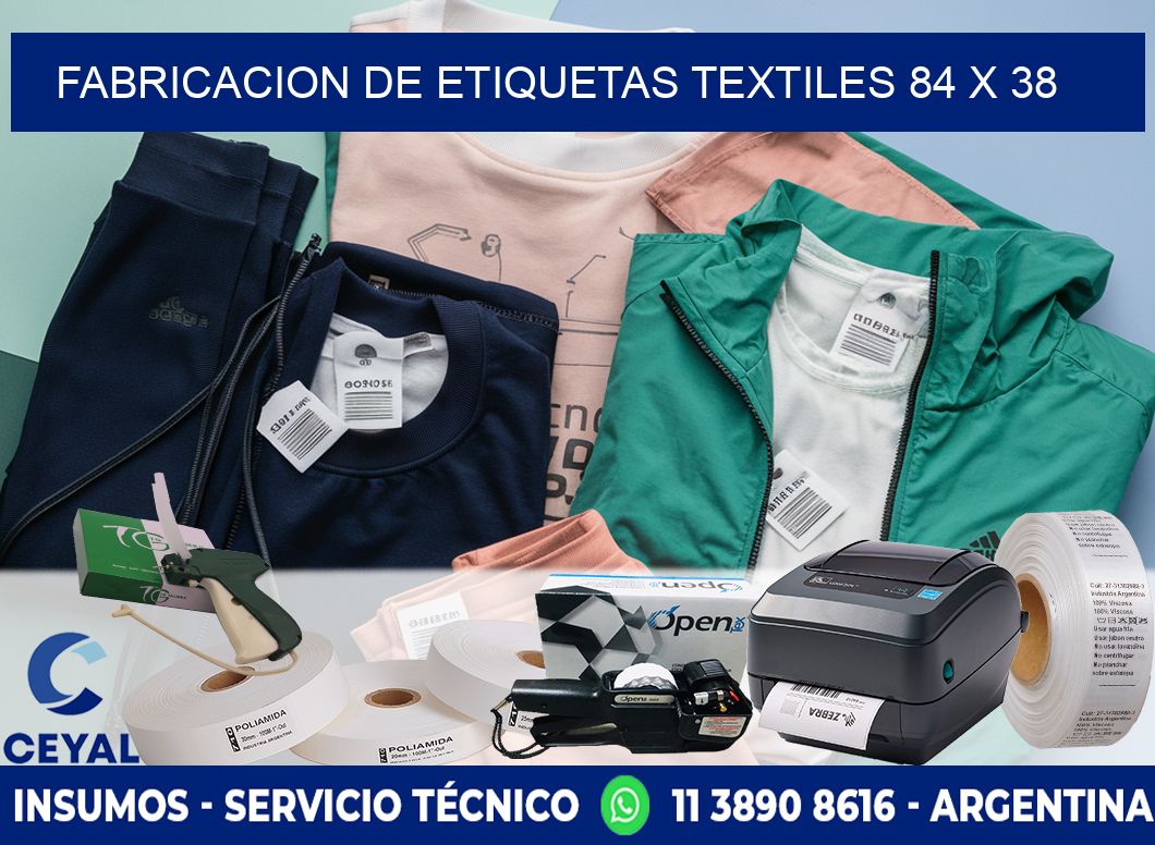 FABRICACION DE ETIQUETAS TEXTILES 84 x 38