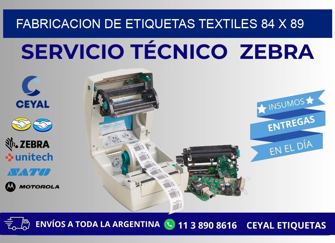 FABRICACION DE ETIQUETAS TEXTILES 84 x 89