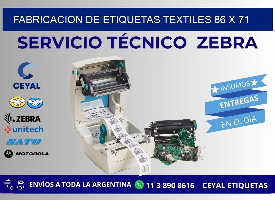 FABRICACION DE ETIQUETAS TEXTILES 86 x 71