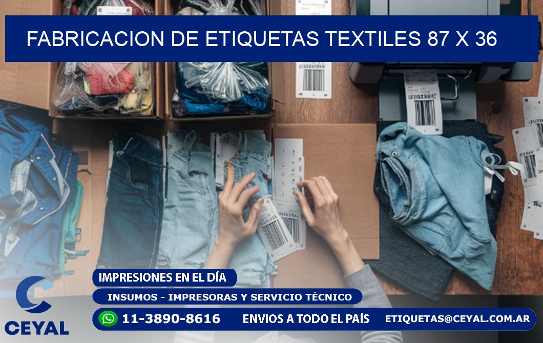 FABRICACION DE ETIQUETAS TEXTILES 87 x 36