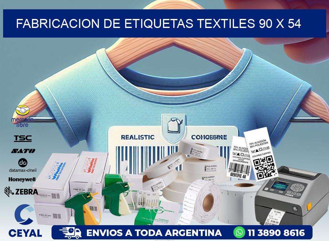 FABRICACION DE ETIQUETAS TEXTILES 90 x 54