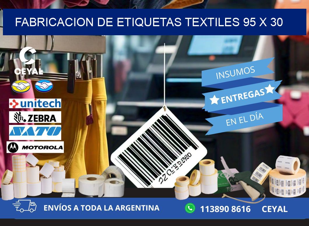 FABRICACION DE ETIQUETAS TEXTILES 95 x 30
