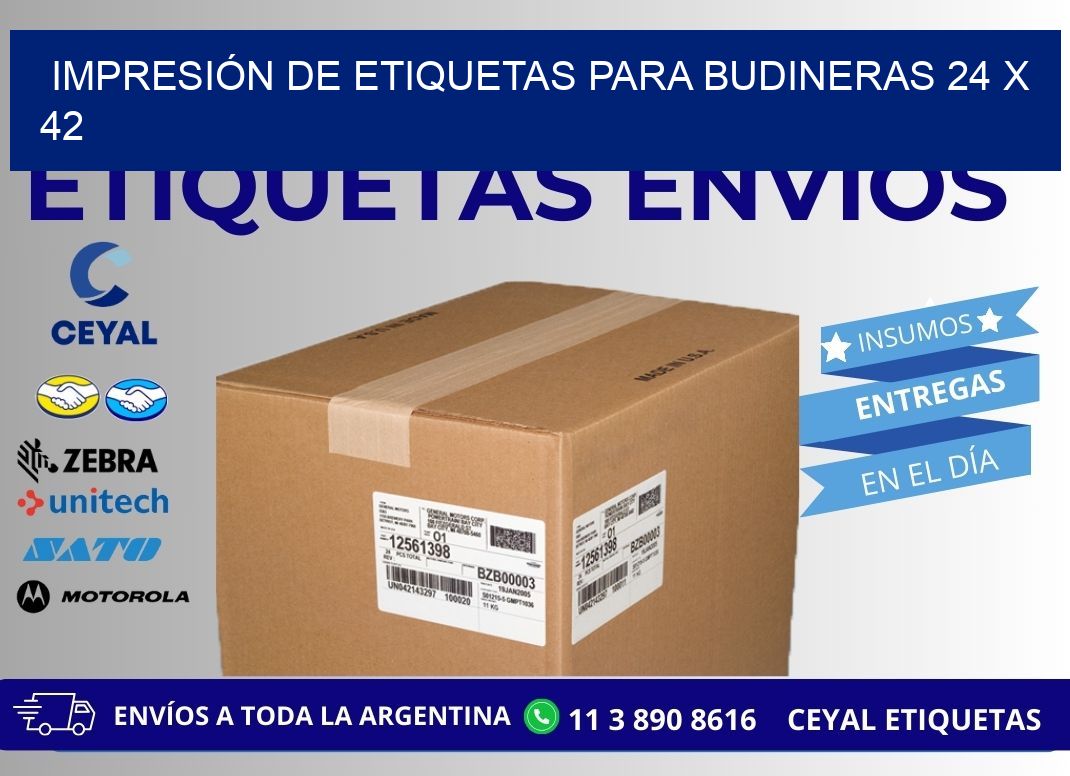IMPRESIÓN DE ETIQUETAS PARA BUDINERAS 24 x 42