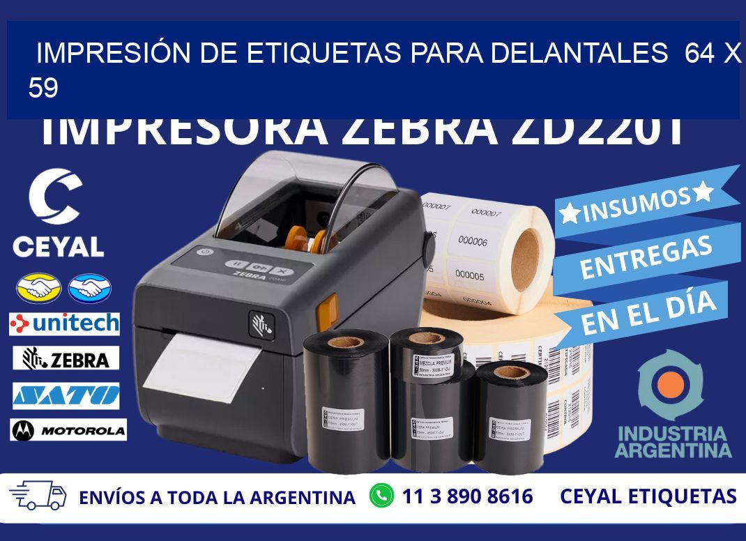 IMPRESIÓN DE ETIQUETAS PARA DELANTALES  64 x 59