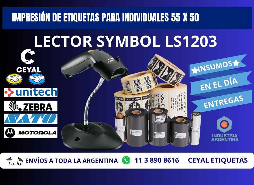 IMPRESIÓN DE ETIQUETAS PARA INDIVIDUALES 55 x 50