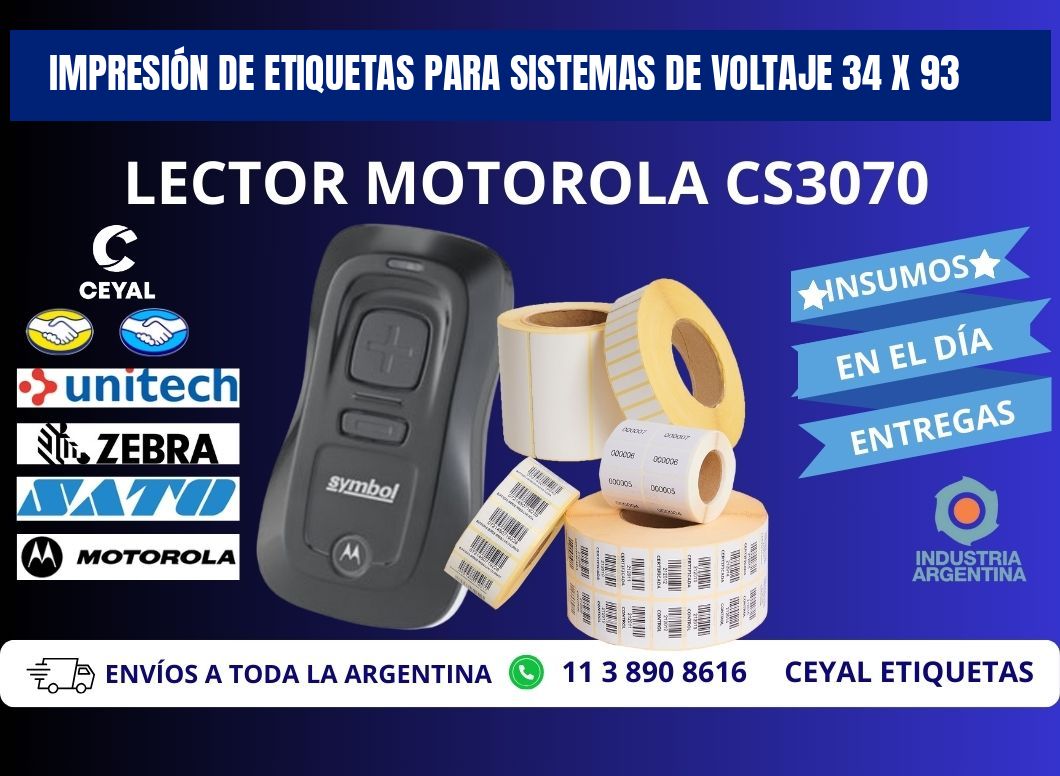 IMPRESIÓN DE ETIQUETAS PARA SISTEMAS DE VOLTAJE 34 x 93