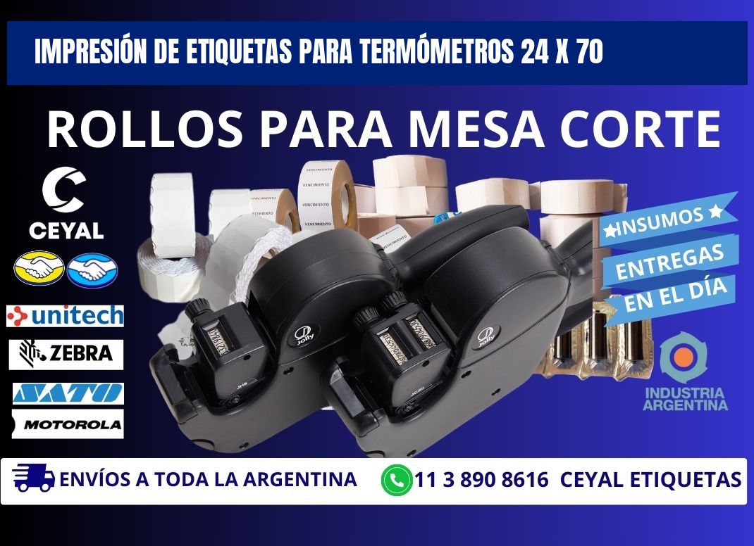 IMPRESIÓN DE ETIQUETAS PARA TERMÓMETROS 24 x 70