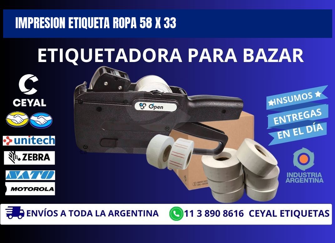 IMPRESION ETIQUETA ROPA 58 x 33