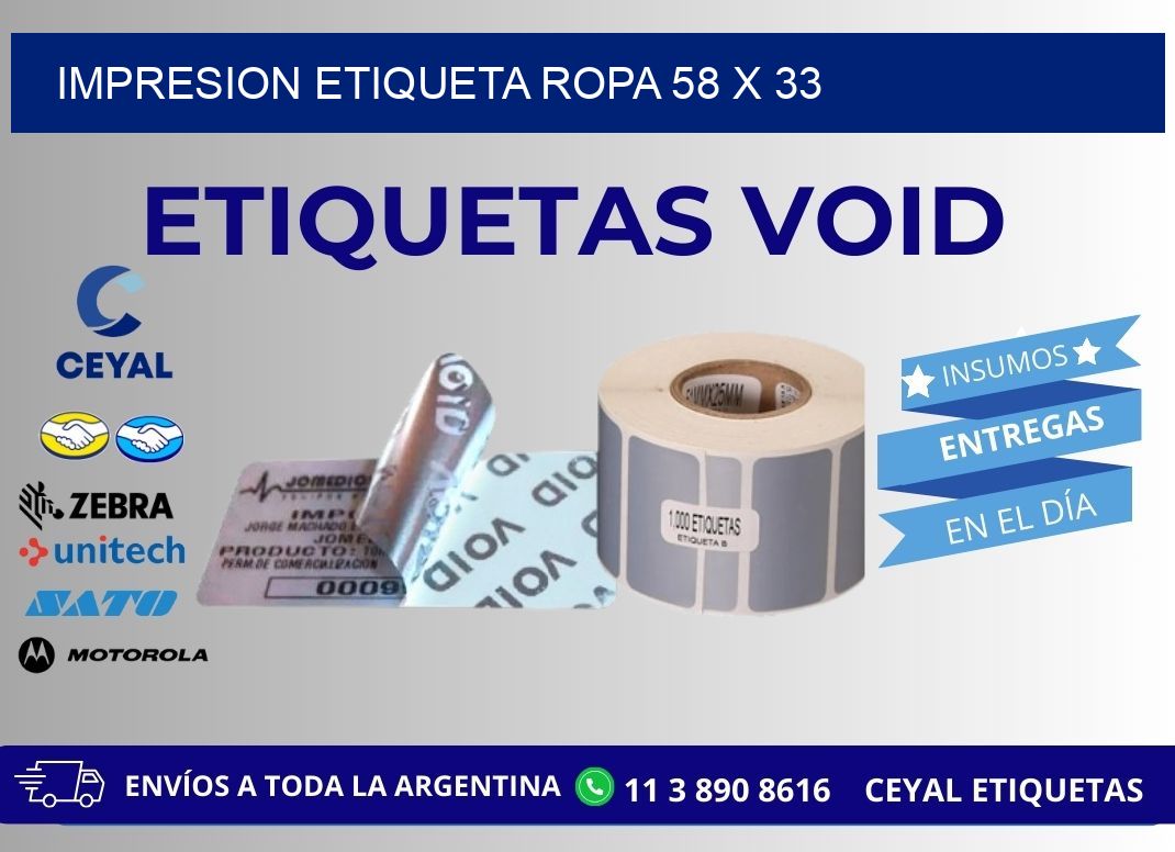 IMPRESION ETIQUETA ROPA 58 x 33