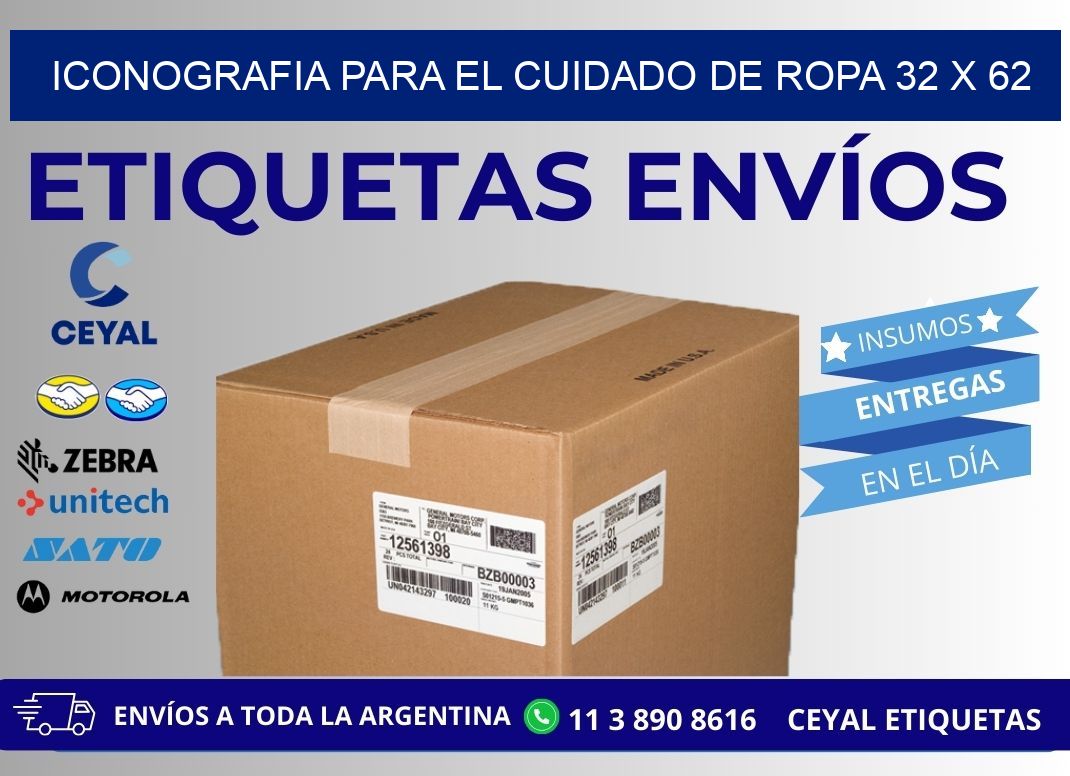 Iconografia para el Cuidado de Ropa 32 x 62