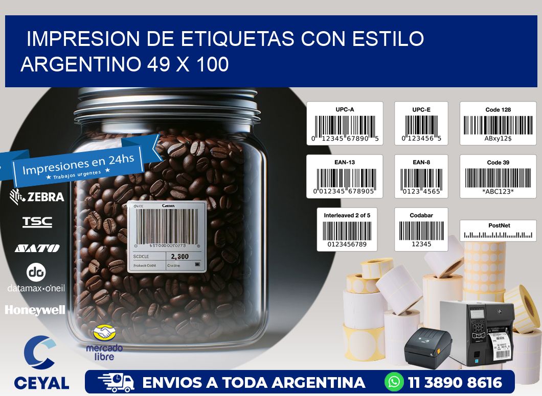 Impresion de Etiquetas con Estilo Argentino 49 x 100