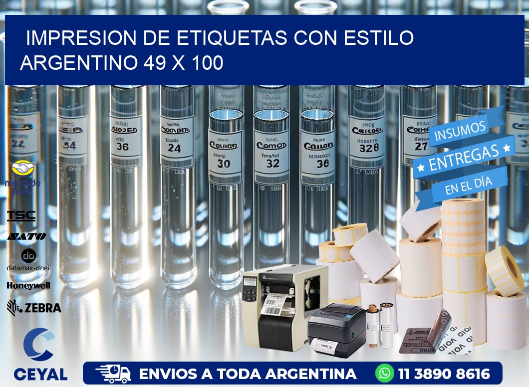 Impresion de Etiquetas con Estilo Argentino 49 x 100