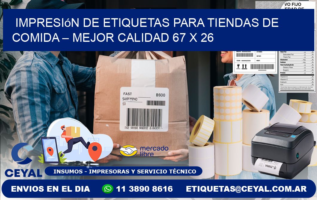 Impresión de etiquetas para tiendas de comida – Mejor calidad 67 x 26
