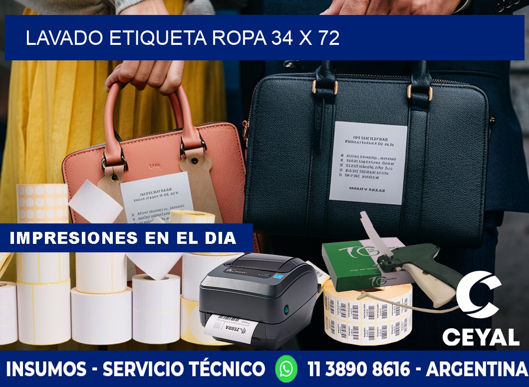 LAVADO ETIQUETA ROPA 34 x 72