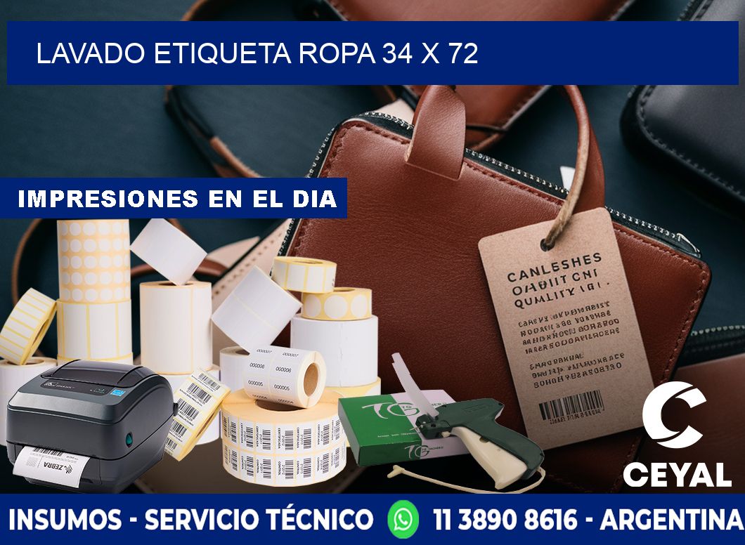 LAVADO ETIQUETA ROPA 34 x 72