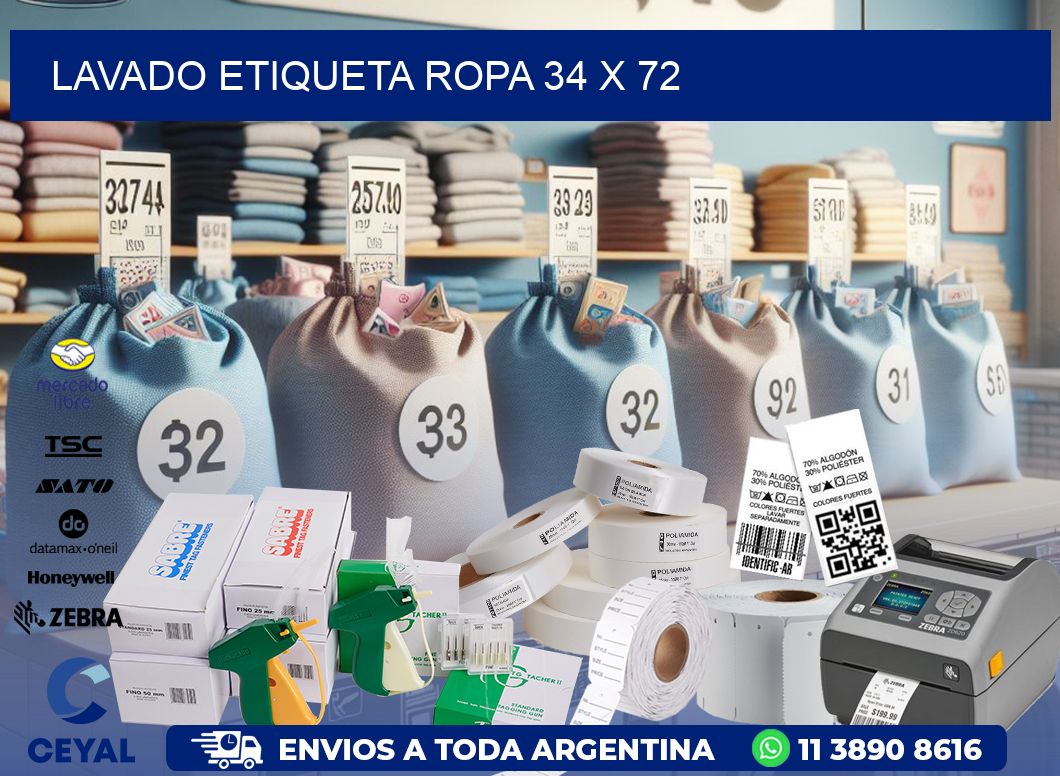 LAVADO ETIQUETA ROPA 34 x 72