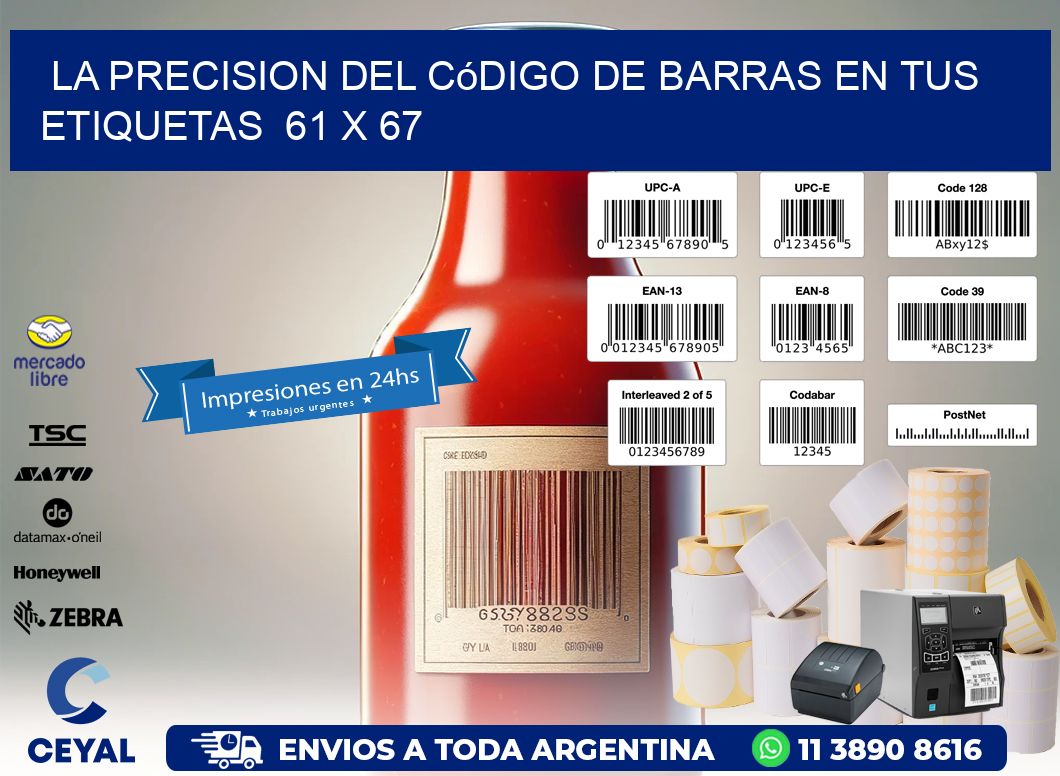 La Precision del Código de Barras en tus Etiquetas 61 x 67