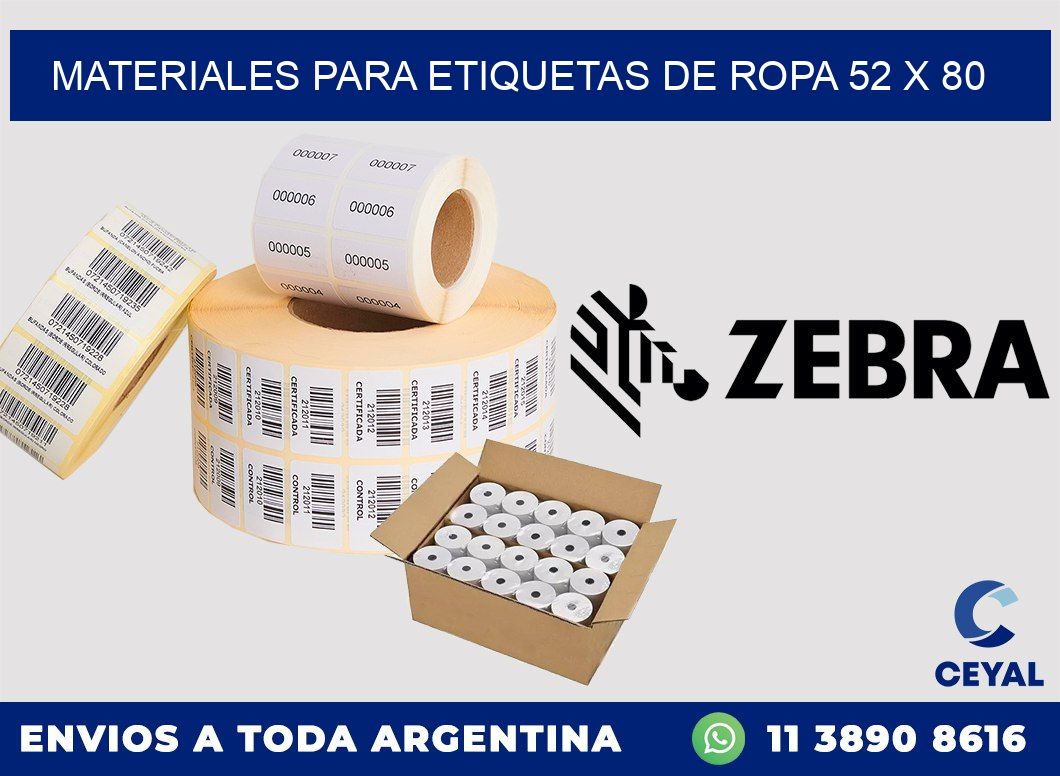 MATERIALES PARA ETIQUETAS DE ROPA 52 x 80