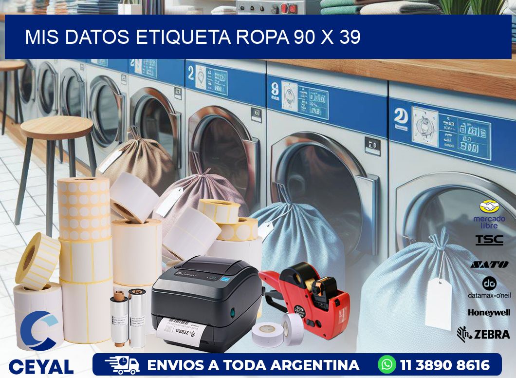 MIS DATOS ETIQUETA ROPA 90 x 39