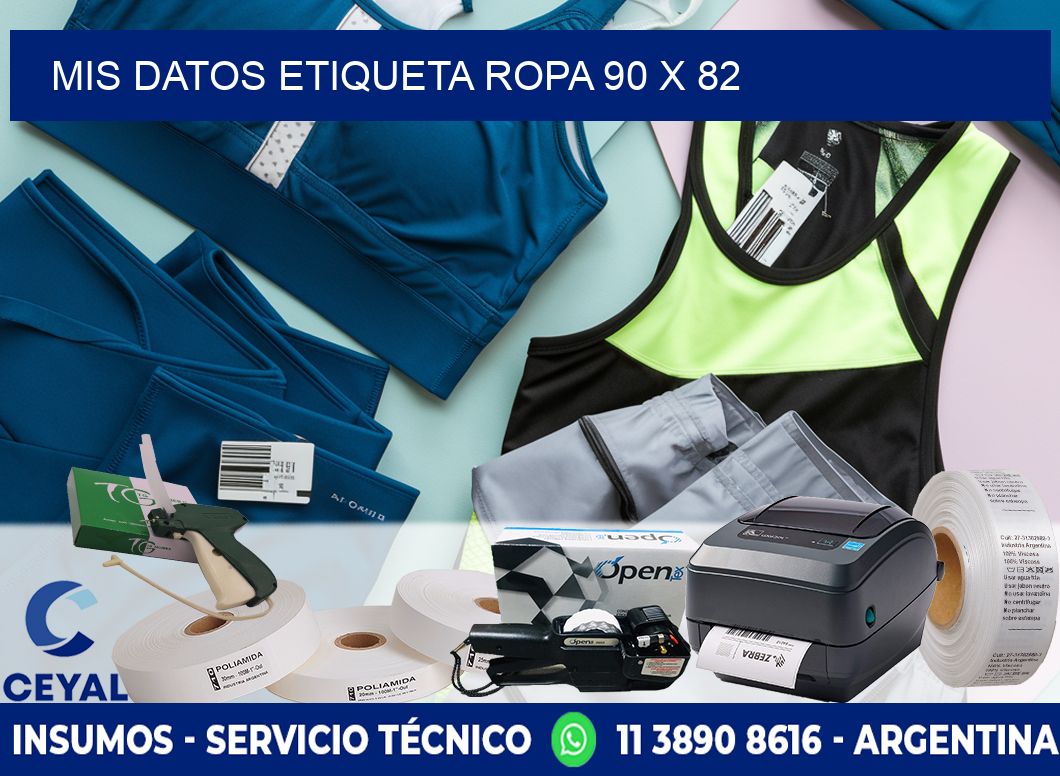 MIS DATOS ETIQUETA ROPA 90 x 82