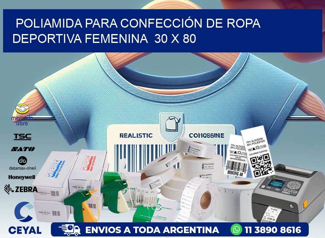 POLIAMIDA PARA CONFECCIÓN DE ROPA DEPORTIVA FEMENINA  30 x 80